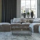 Stam i transparent eller rökt akrylkristall och modernt stål - Dante Viadurini