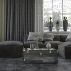 Stam i transparent eller rökt akrylkristall och modernt stål - Dante Viadurini