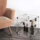Stam i transparent eller rökt akrylkristall och modernt stål - Dante Viadurini