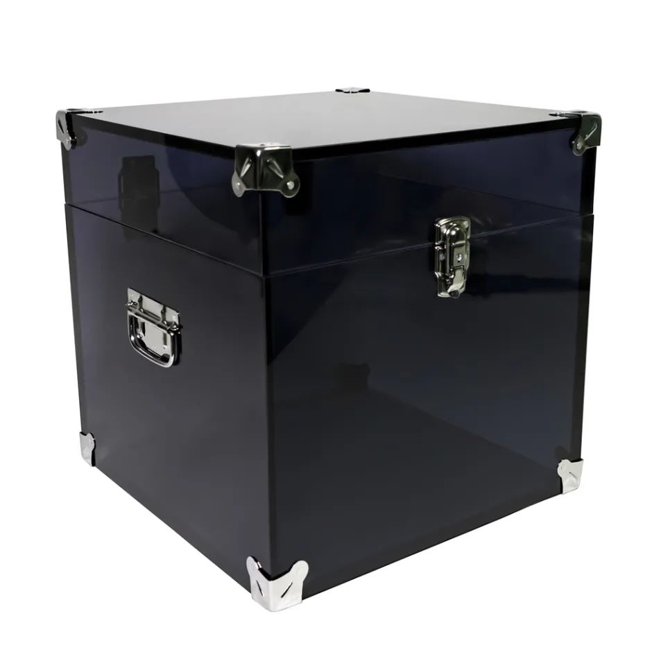 Stam i transparent eller rökt akrylkristall och modernt stål - Dante Viadurini