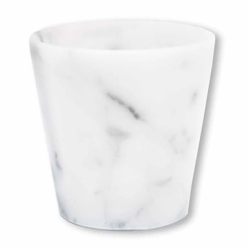 Grappa Glass i vit Carrara Marble Tillverkad i Italien - Fergie Viadurini