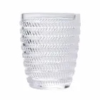 Dekorerade genomskinliga glasvattenglasögon, modern service 12 stycken - mix Viadurini