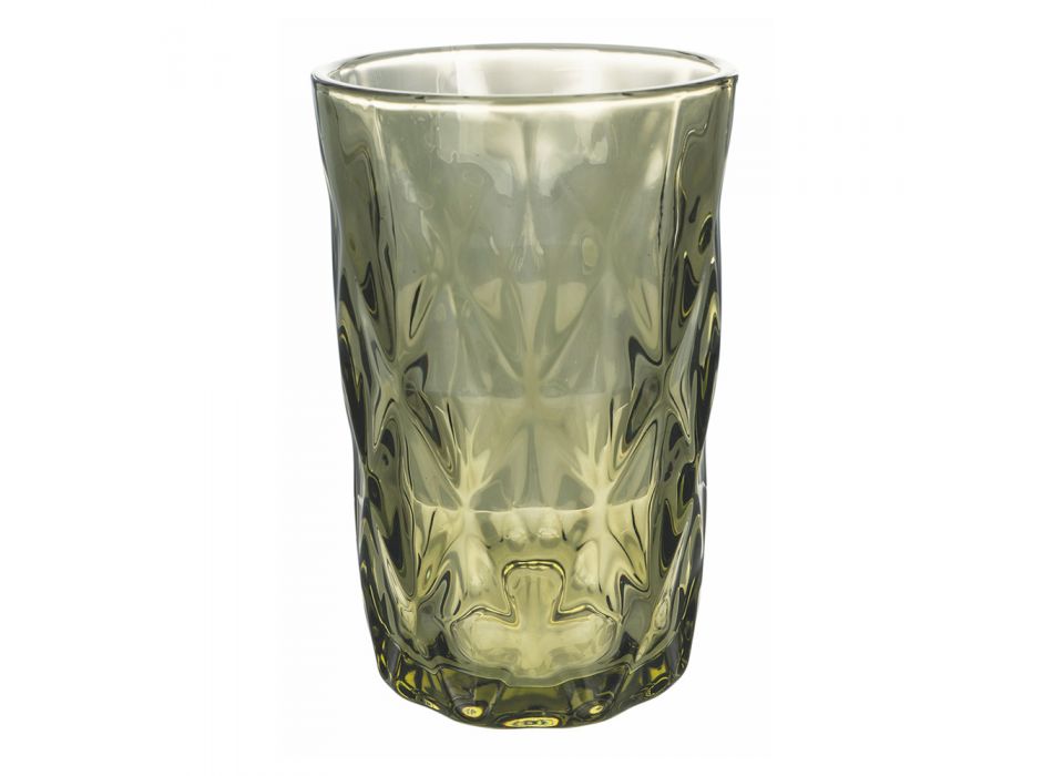 Tall Tumblers i färgat glas för dryckeservice 12 delar - renässans Viadurini