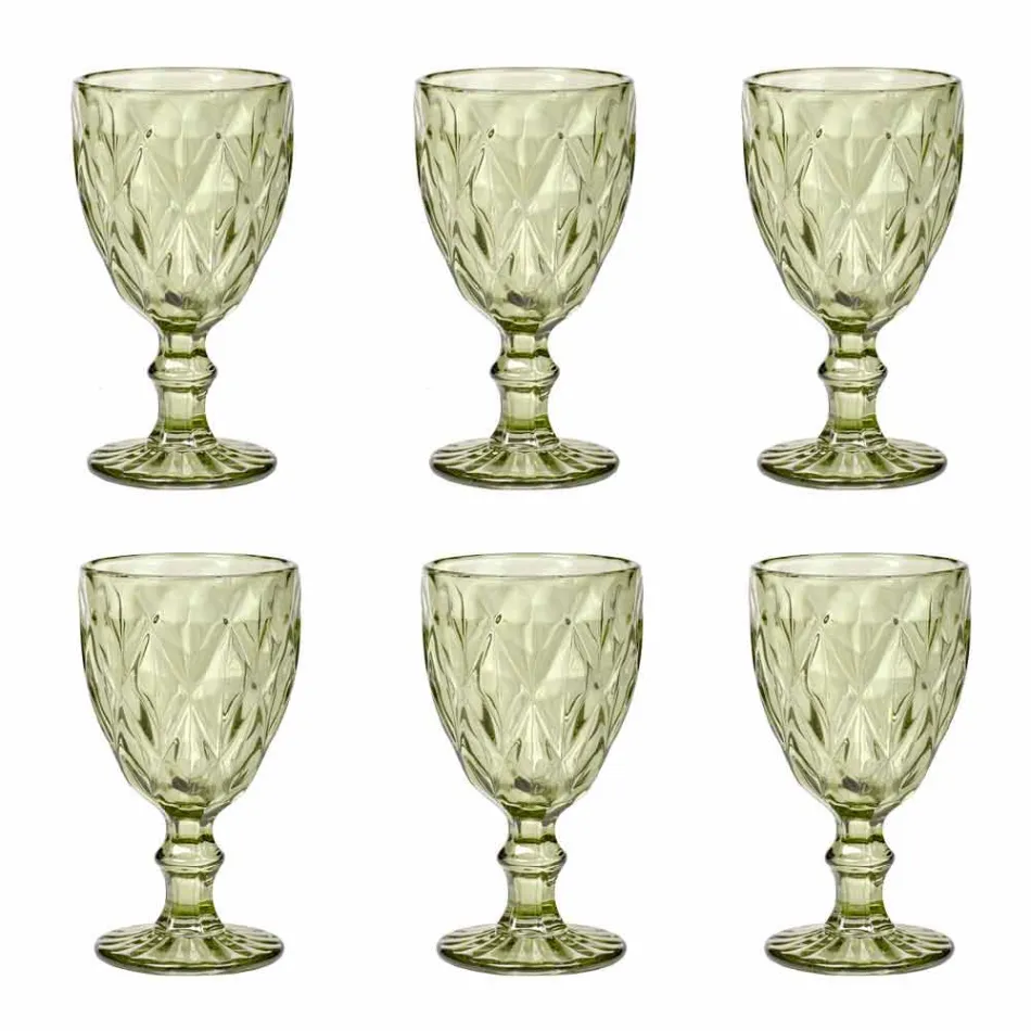 Färgade vinglas för modern design glas 6 stycken - Timon Viadurini