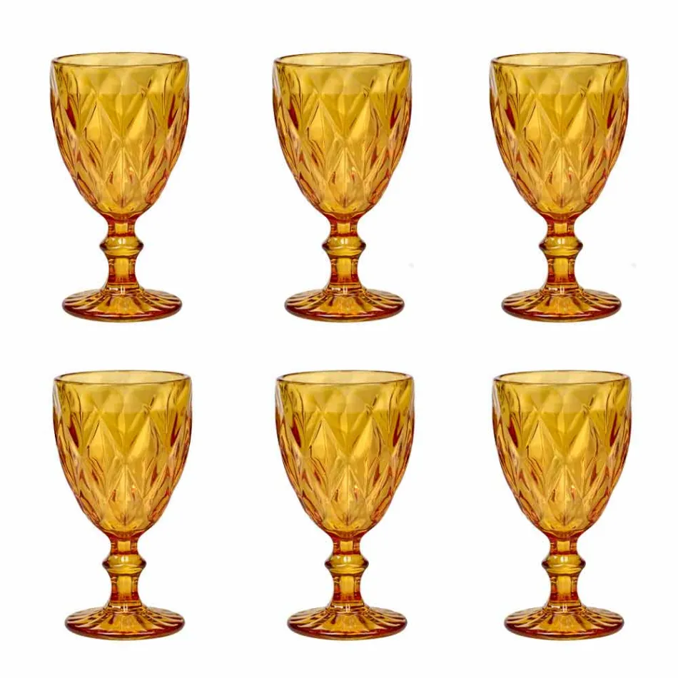 Färgade vinglas för modern design glas 6 stycken - Timon Viadurini