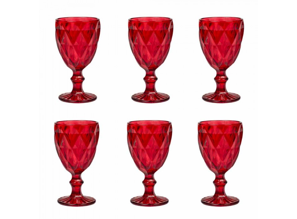 Färgade vinglas för modern design glas 6 stycken - Timon Viadurini