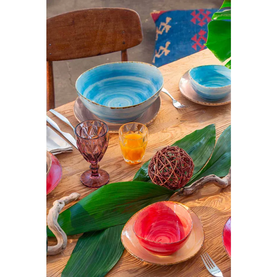 Färgade vinglas för modern design glas 6 stycken - Timon Viadurini