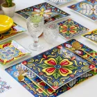 Transparent glasvattenglas med snidade dekorationer 12 stycken - Rocca Viadurini