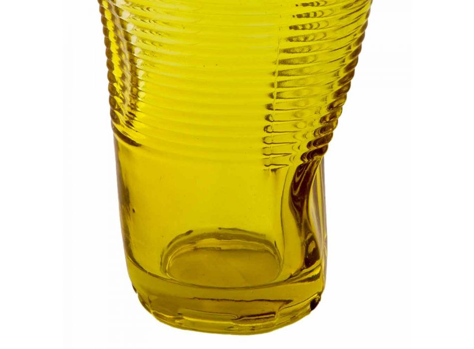 Färgade glas cocktailglas 6 stycken skrynklig design - Sarabi Viadurini