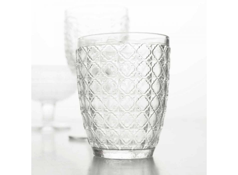 6 delar serveringsglas i genomskinligt glas för vatten - optiskt