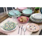 Moderna färgade glasdekorerade glas som serverar vatten 12 delar - blandning Viadurini