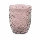 Moderna färgade glasdekorerade glas som serverar vatten 6 delar - blandning Viadurini