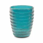 Moderna färgade glasdekorerade glas som serverar vatten 6 delar - blandning Viadurini