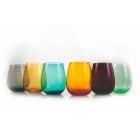 Färgade glas tumlar för vatten Modern Service av 6 delar - Aperi Viadurini