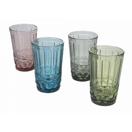 Drickglas i glas Färgad och dekorerad service 12 delar - Garbo Viadurini