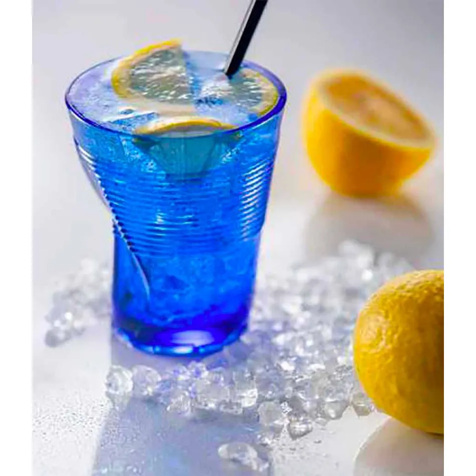 Moderna färgade glasvattenglasögon 6 stycken design - Sarabi Viadurini