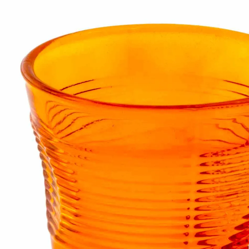 Moderna färgade glasvattenglasögon 6 stycken design - Sarabi Viadurini