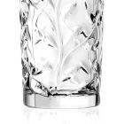 Tall Tumbler Glasses i Eco Crystal Leaf Decoration 12 st - Magnolio Viadurini