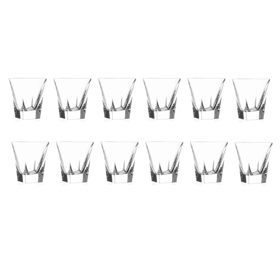 Tumbler Lågdrycksglasögon i ekologisk färgad kristall 12 st - Amalgam Viadurini