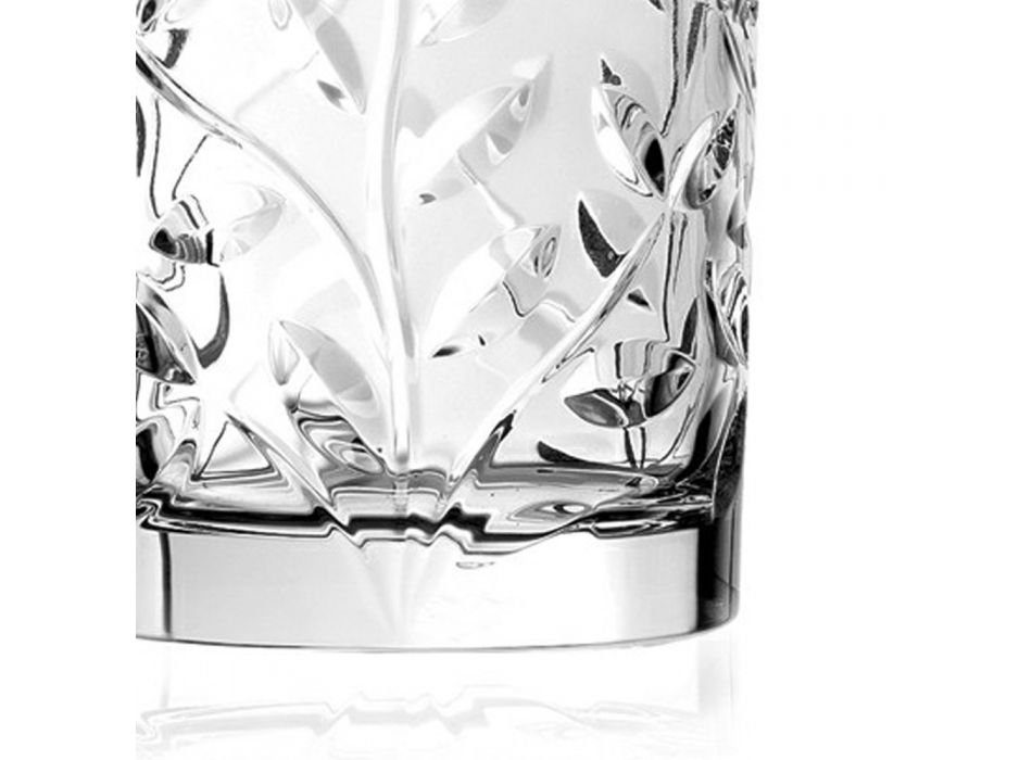 Lågt glasögon i Eco Crystal Leaf Decoration 12 st - Magnolio Viadurini