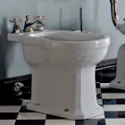 Vintage vit eller svart keramisk golvbidé tillverkad i Italien - Marwa Viadurini