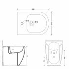 Bidé i modern design keramiska Shine Square Open Rimless H50 cm Viadurini