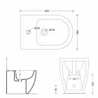 Bidé modern keramisk Shine Square Rimless 54x35cm Made in Italy Viadurini