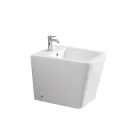 Golvmonterad bidé med ett hål i vit keramik med elegant modern design - Giunco Viadurini