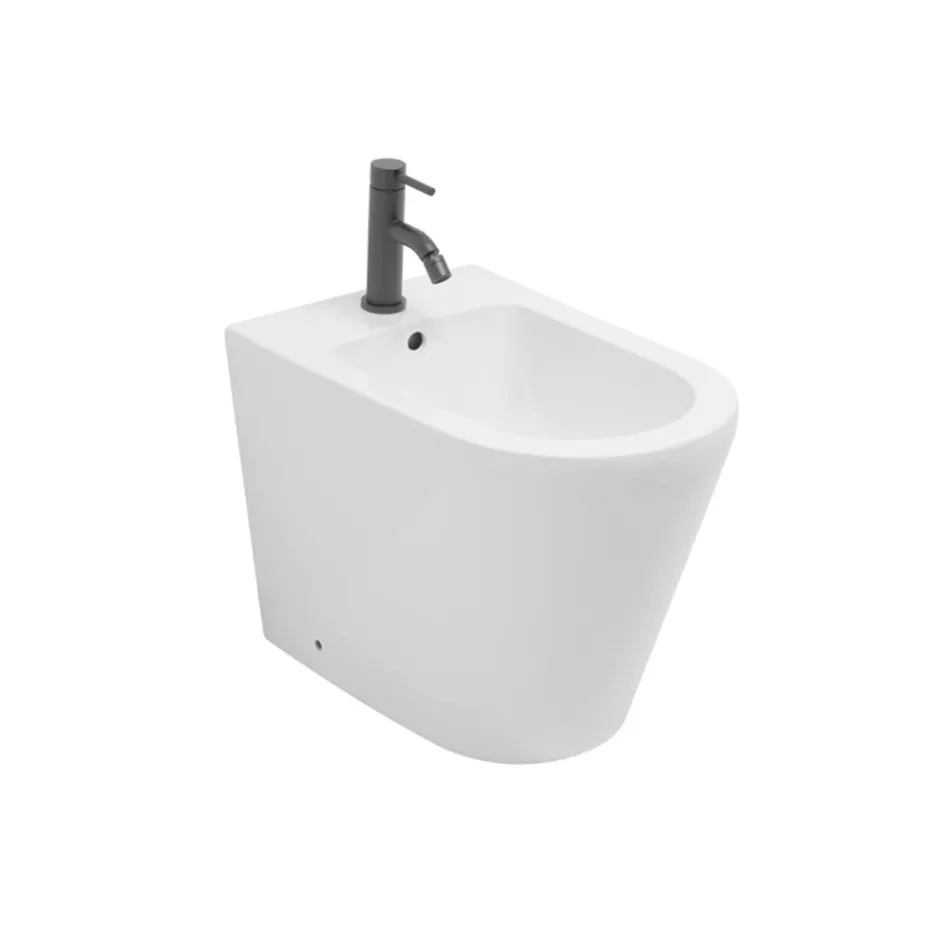 Salice golvmonterad bidé med ett hål i vit keramik med elegant modern design Viadurini