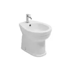Golvmonterad bidé med ett hål i vit keramik med elegant modern design - Silica Viadurini