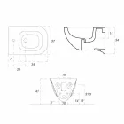 Avstängd bidé av tillverkad i Italien Design i Trabia Keramik Viadurini