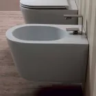 Hung bidé i keramik utformningen Sun Round 57x37cm, tillverkad i Italien Viadurini