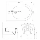 Hung bidé i keramik utformningen Sun Round 57x37cm, tillverkad i Italien Viadurini