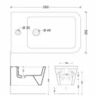 Hung bidé i keramik utformningen Sun Square 55x35cm, tillverkad i Italien Viadurini