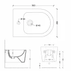 Hung bidé i modern Shine Square 50x35cm keramik, tillverkad i Italien Viadurini