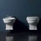 Hung bidé Modern 54x36 cm i vit keramik, tillverkad i Italien Viadurini