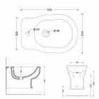 Hung bidé Modern 54x36 cm i vit keramik, tillverkad i Italien Viadurini