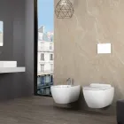 Aster - Vägghängd bidé i slitstark vit keramik med modern design Viadurini