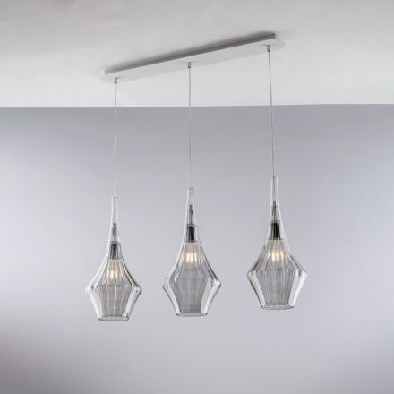 Järnskena med Pyrexglas Tillverkad i Italien för inredning - Olimpo Viadurini