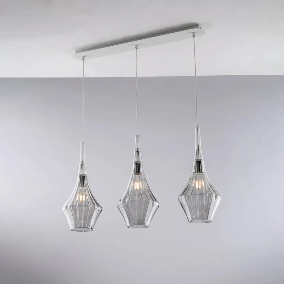 Järnskena med Pyrexglas Tillverkad i Italien för inredning - Olimpo Viadurini