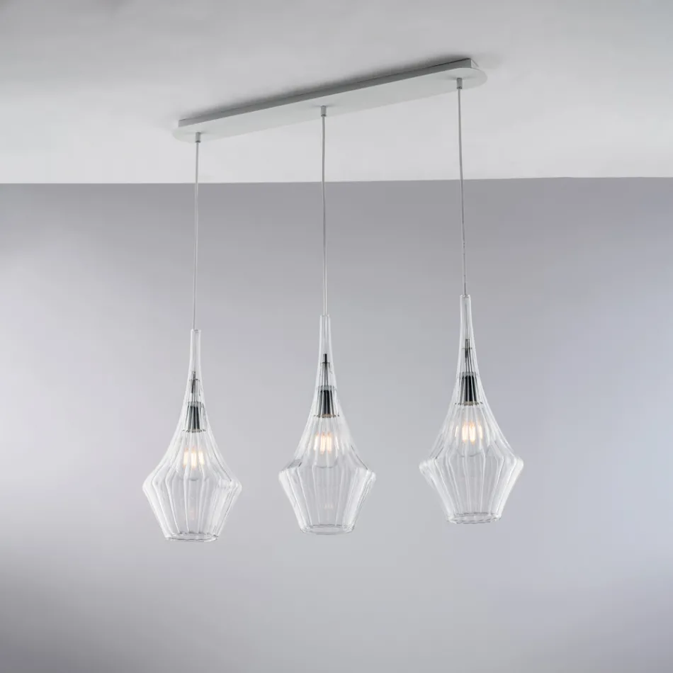 Järnskena med Pyrexglas Tillverkad i Italien för inredning - Olimpo Viadurini