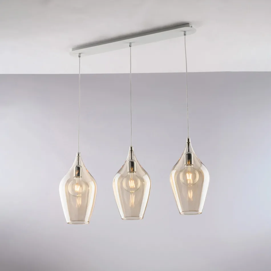 Järnskena med Pyrexglas Tillverkad i Italien för inredning - Sparta Viadurini