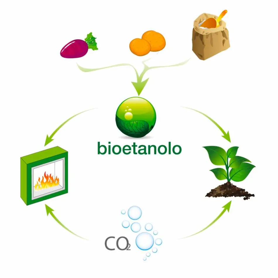 Vitvägg Bio spis med modern design med Erica Glass Insert Viadurini