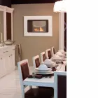 Vitvägg Bio spis med modern design med Erica Glass Insert Viadurini