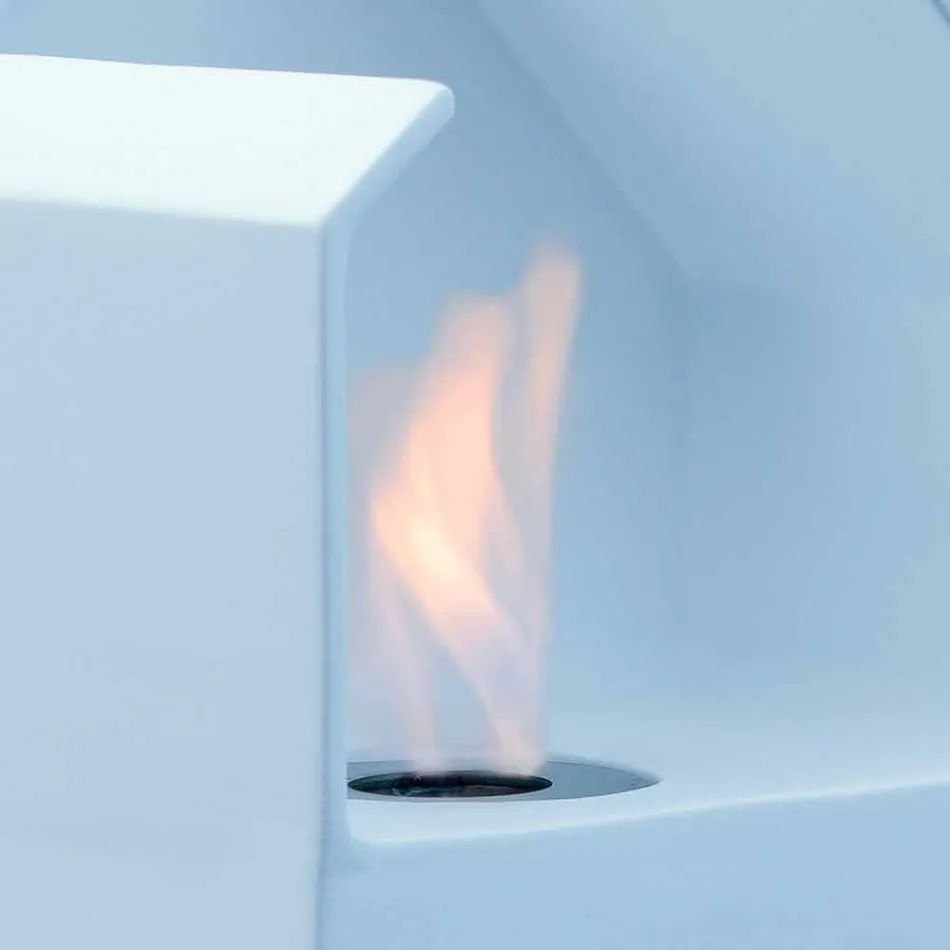 Biocamino Bänk keramiska bioetanol och Curtis stål Viadurini