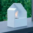 Biocamino Bänk keramiska bioetanol och Curtis stål Viadurini