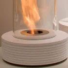 Biocamino runt support marmor Gordon, tillverkad i Italien Viadurini