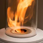 Biocamino runt support marmor Gordon, tillverkad i Italien Viadurini