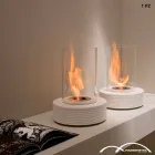 Biocamino runt support marmor Gordon, tillverkad i Italien Viadurini