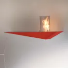 Vägg Biofir spis i modern design i målat stål och glas - Malcolm Viadurini